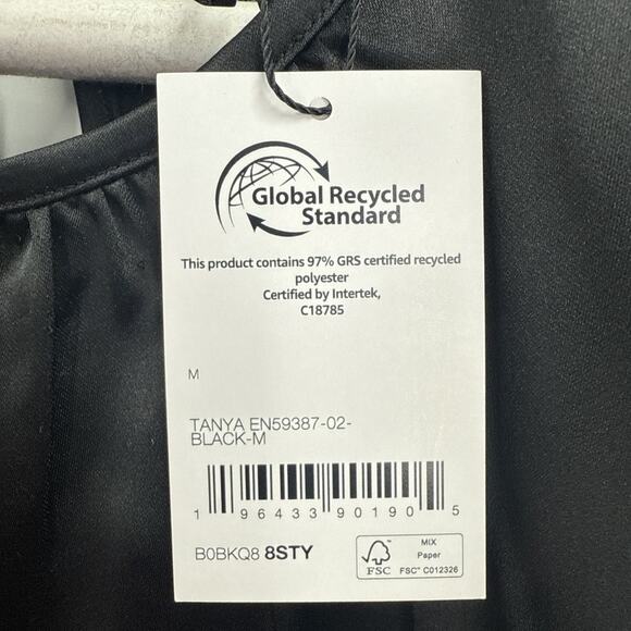 The Drop Women's Tanya Shirred-Neck Bubble Tank Black-Medium With Tag *READ... - Picture 7 of 14